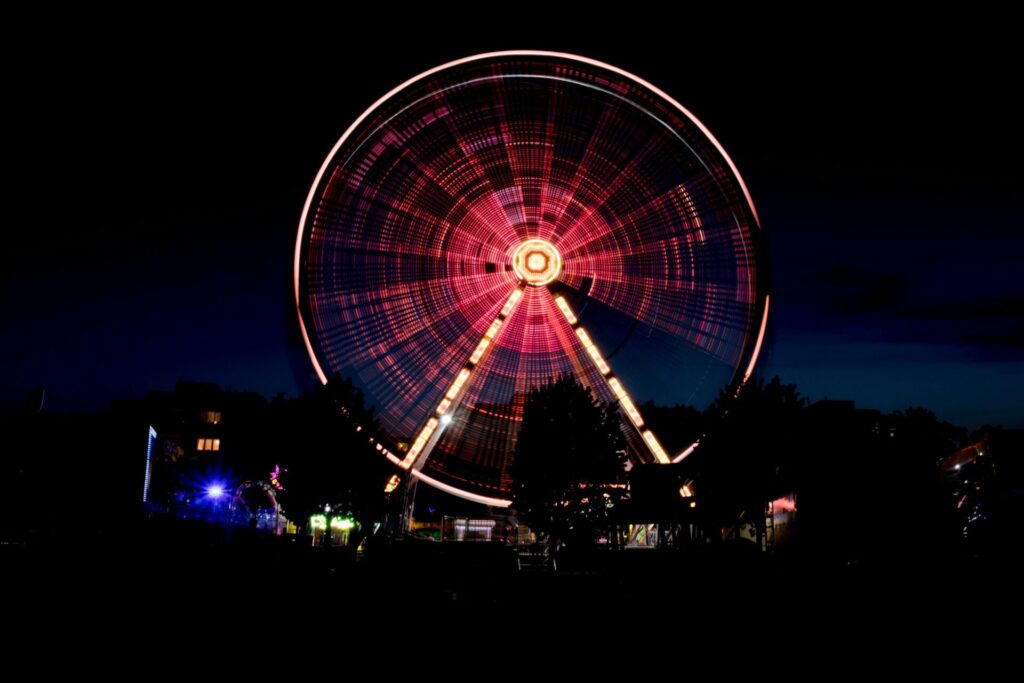 Riesenrad Während Der Nacht
